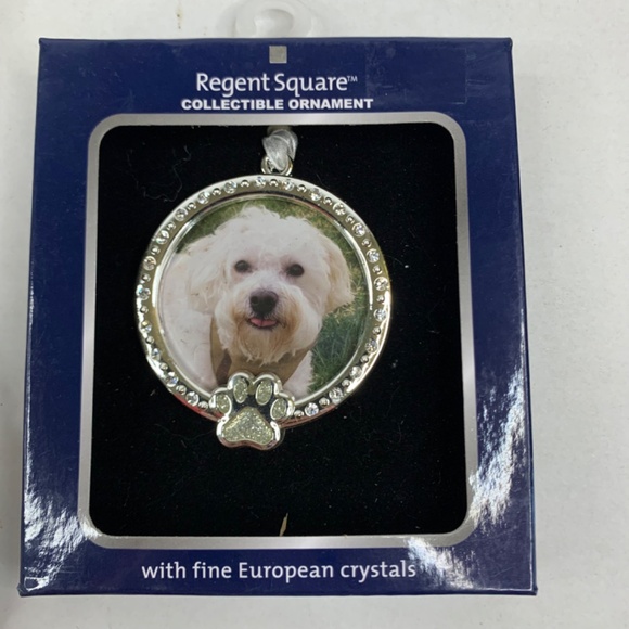 Dog Cat Paw red plaid Holiday Christmas Stocking & 2 Animal photo frame ornament - Picture 6 of 16